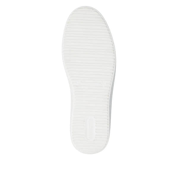 White leather lace-up women's shoes with rubber sole, simple and stylish design.