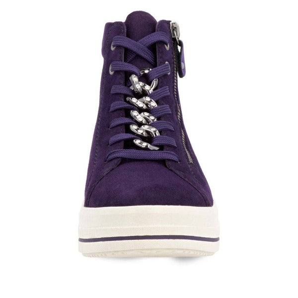 Remonte D1C70-30 Ladies Aubergine Suede Zip & Lace Shoes-elevate your sole