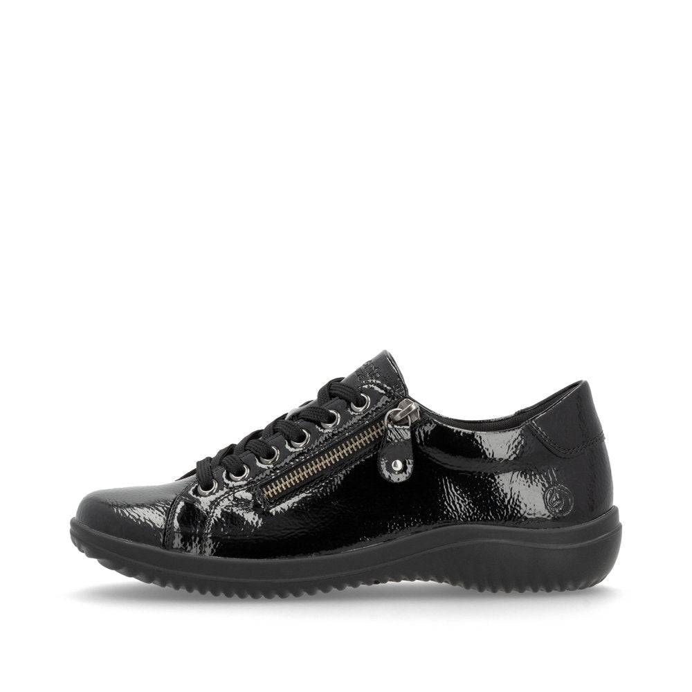 Remonte D1E03-01 Ladies Black Side Zip Shoes-elevate your sole