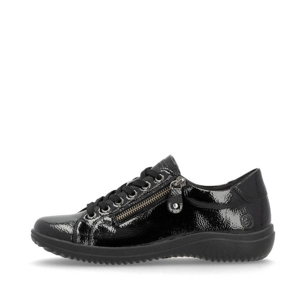 Remonte D1E03-01 Ladies Black Side Zip Shoes-elevate your sole