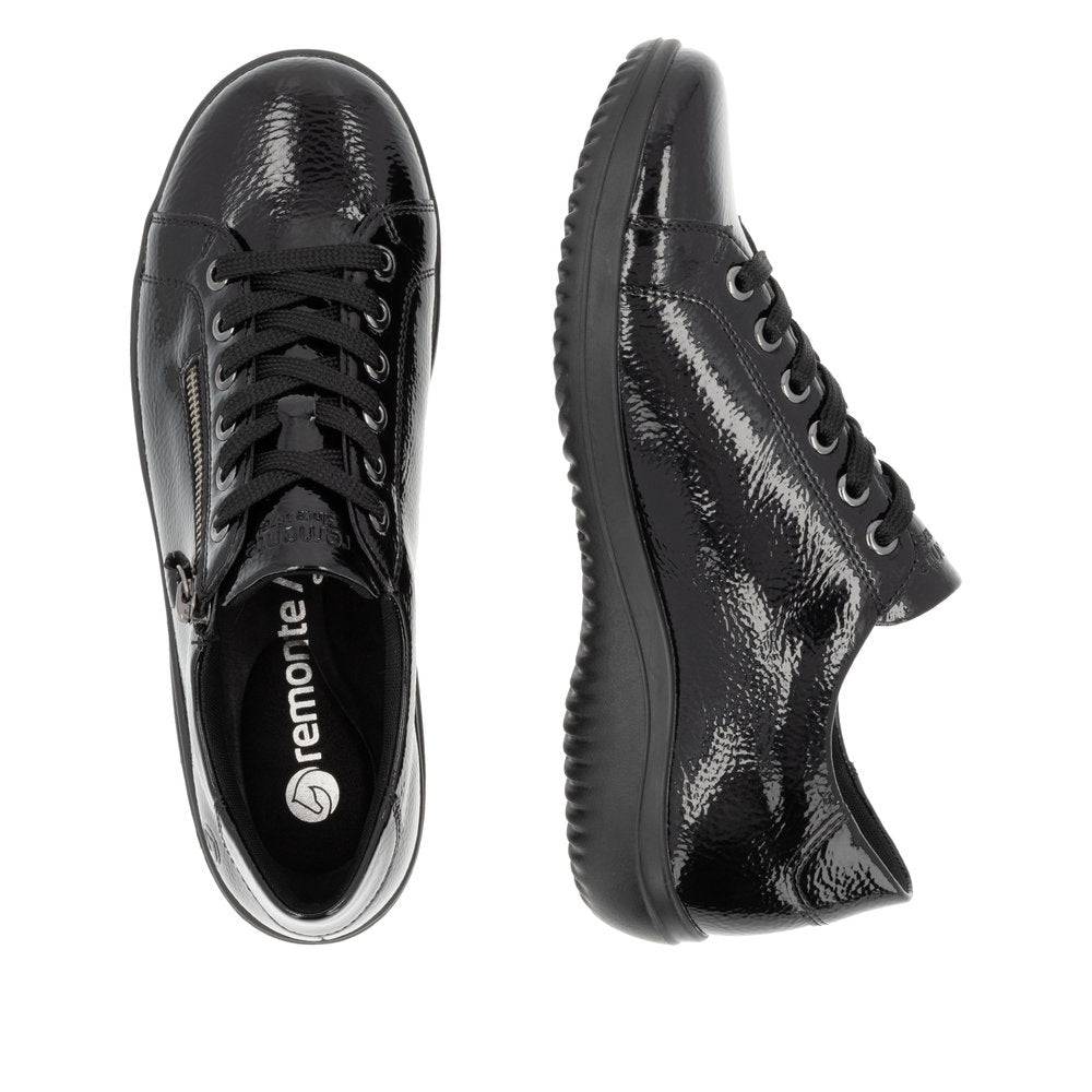 Remonte D1E03-01 Ladies Black Side Zip Shoes-elevate your sole