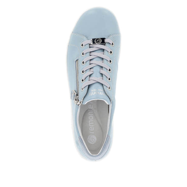 Remonte D1E03-10 Ladies Light Blue Leather Zip & Lace ShoesO-elevate your sole