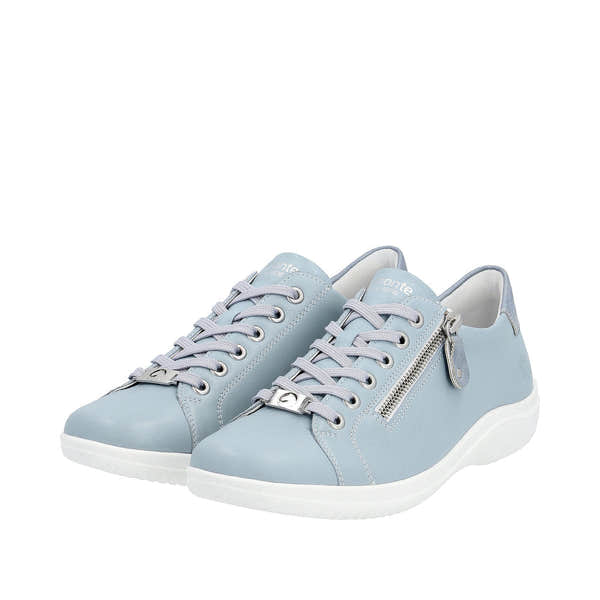 Remonte D1E03-10 Ladies Light Blue Leather Zip & Lace ShoesO-elevate your sole