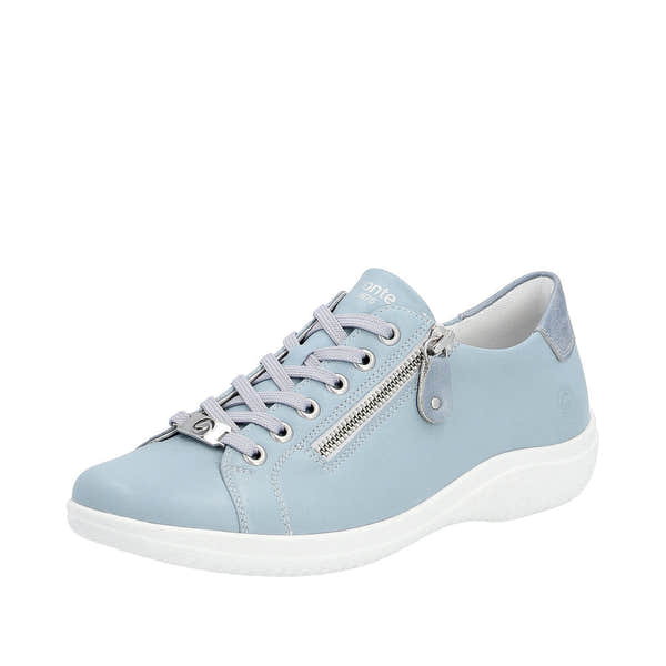 Remonte D1E03-10 Ladies Light Blue Leather Zip & Lace ShoesO-elevate your sole