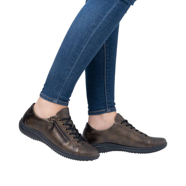 Remonte D1E03-25 Ladies Brown Side Zip Shoes-elevate your sole