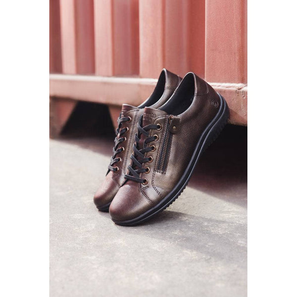 Remonte D1E03-25 Ladies Brown Side Zip Shoes-elevate your sole