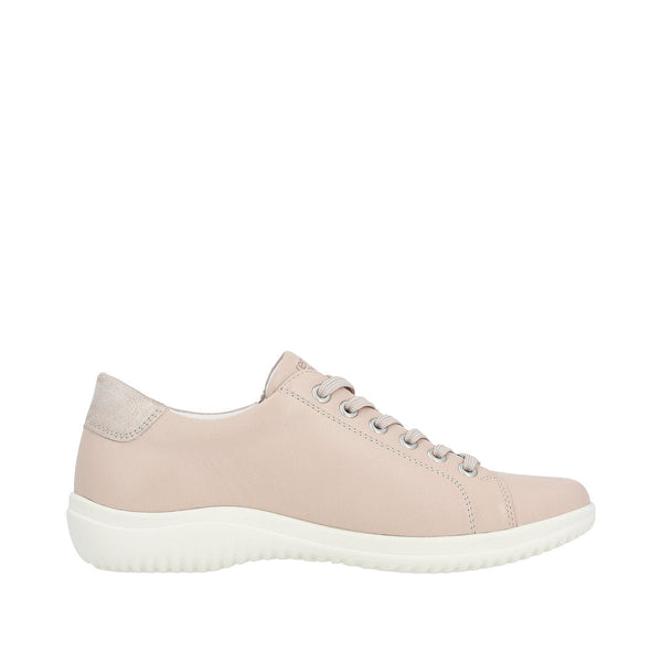 Remonte D1E03-31 Ladies Light Pink Leather Zip & Lace Shoes-elevate your sole