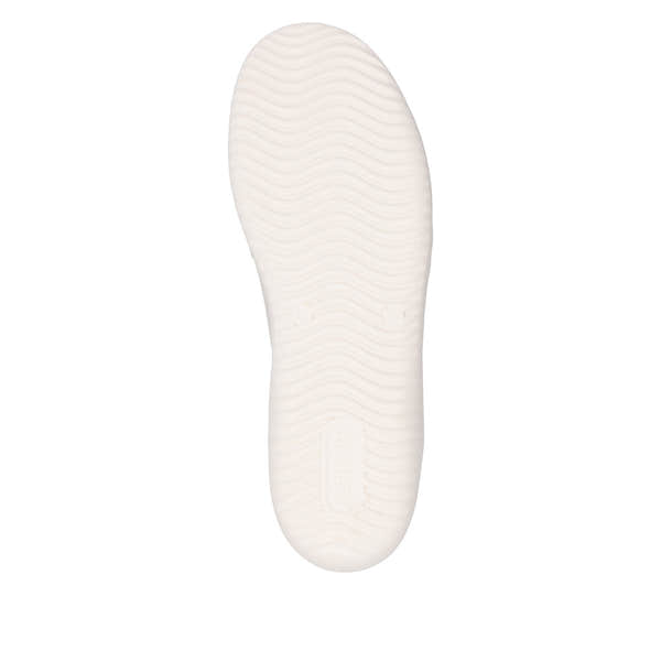 Remonte D1E06-80 women's wide white leather trainers with zip and lace fastening, cushioned sole.