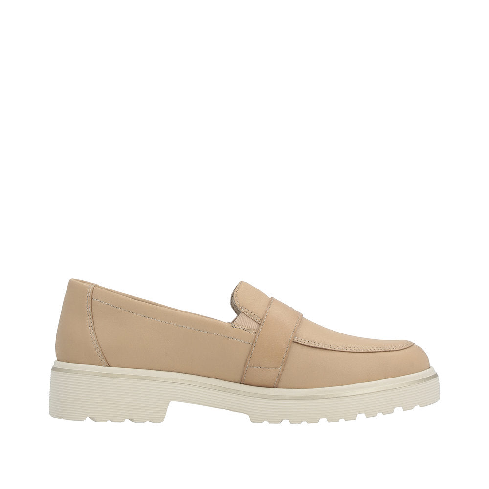 Remonte D1H00-20 Ladies Nude Leather Slip On Loafers-elevate your sole