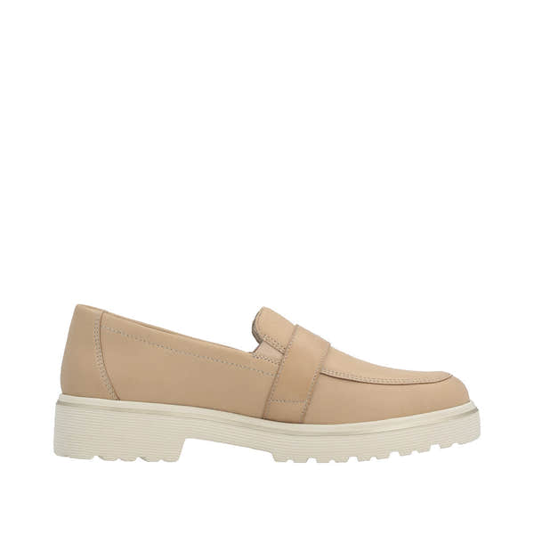 Remonte D1H00-20 Ladies Nude Leather Slip On Loafers-elevate your sole