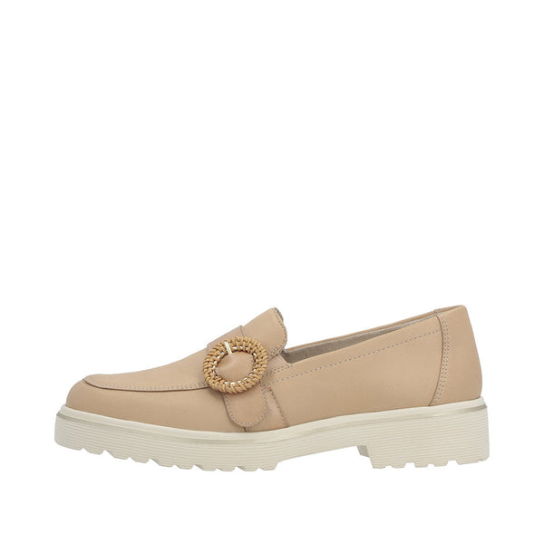 Remonte D1H00-20 Ladies Nude Leather Slip On Loafers-elevate your sole