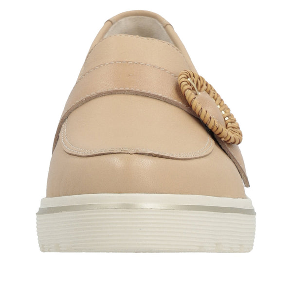 Remonte D1H00-20 Ladies Nude Leather Slip On Loafers-elevate your sole