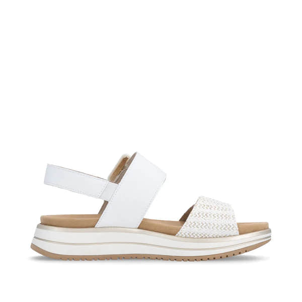 Remonte D1J53-81 Ladies White Leather Touch Fastening Sandals