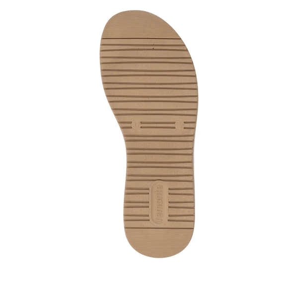 Remonte D1J53-81 ladies white leather sandals with touch fastening and ribbed sole for comfort and style.