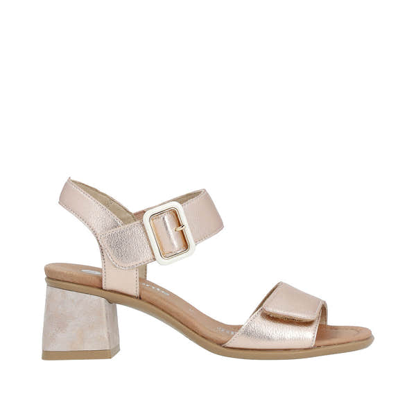 Remonte D1K51-31 women's copper touch fastening sandals with block heel and adjustable ankle strap.