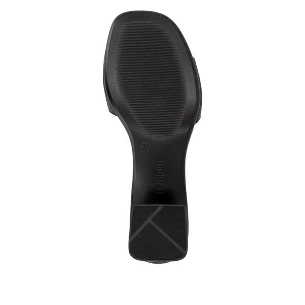 Remonte D1K54-00 women's black leather sandals with touch-fastening straps and cushioned sole, stylish and comfortable footwear.