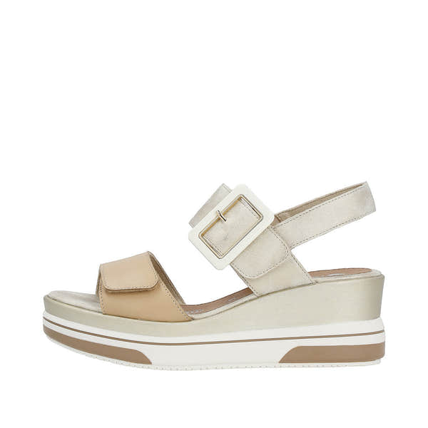 Remonte D1P50-90 Ladies Metallic Gold Nude Leather Touch Fastening Sandals-elevate your sole