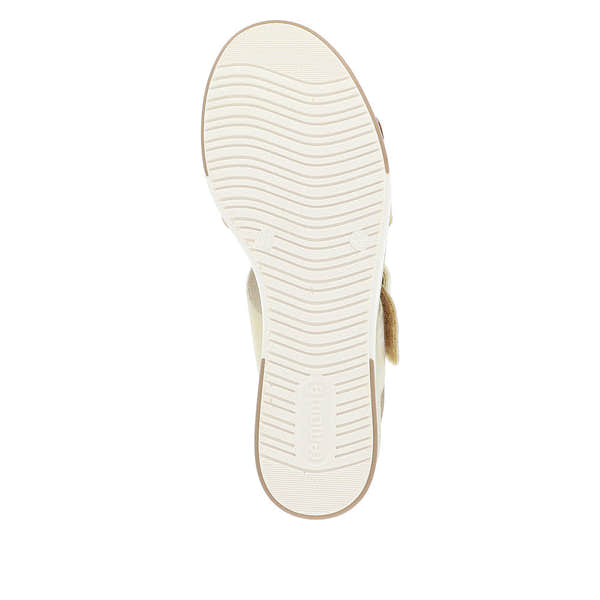Remonte D1P50-90 Ladies Metallic Gold Nude Leather Touch Fastening Sandals-elevate your sole