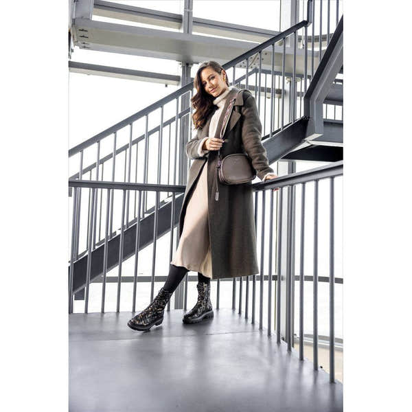 Remonte D1W72-03 Ladies Wide Black Suede Zip & Lace Ankle Boots-elevate your sole