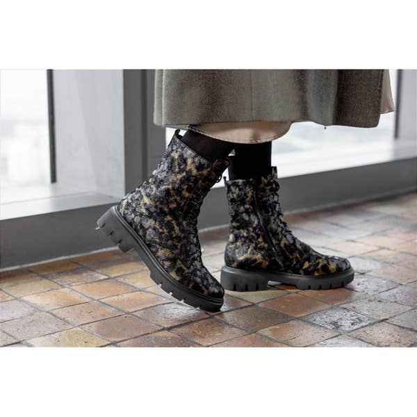 Remonte D1W72-03 Ladies Wide Black Suede Zip & Lace Ankle Boots-elevate your sole