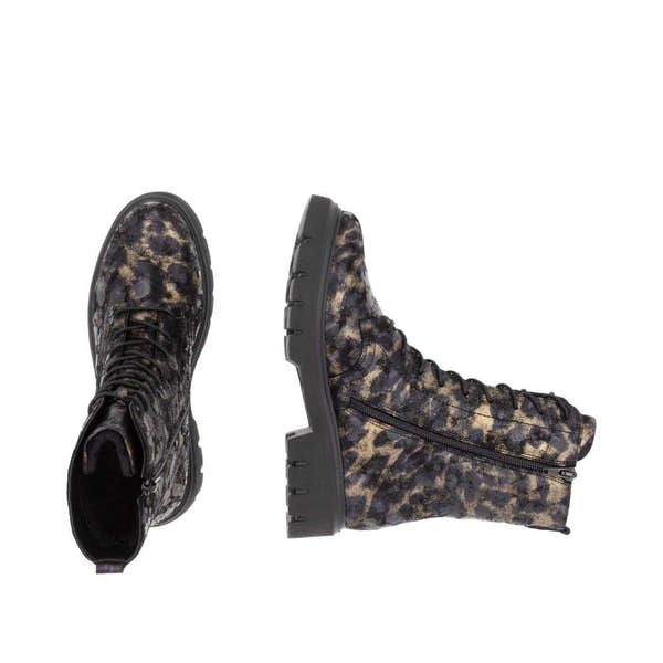 Remonte D1W72-03 Ladies Wide Black Suede Zip & Lace Ankle Boots-elevate your sole