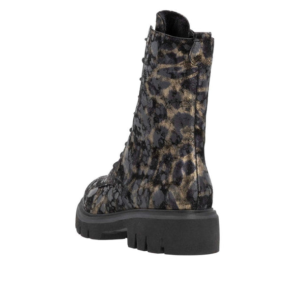 Remonte D1W72-03 Ladies Wide Black Suede Zip & Lace Ankle Boots-elevate your sole