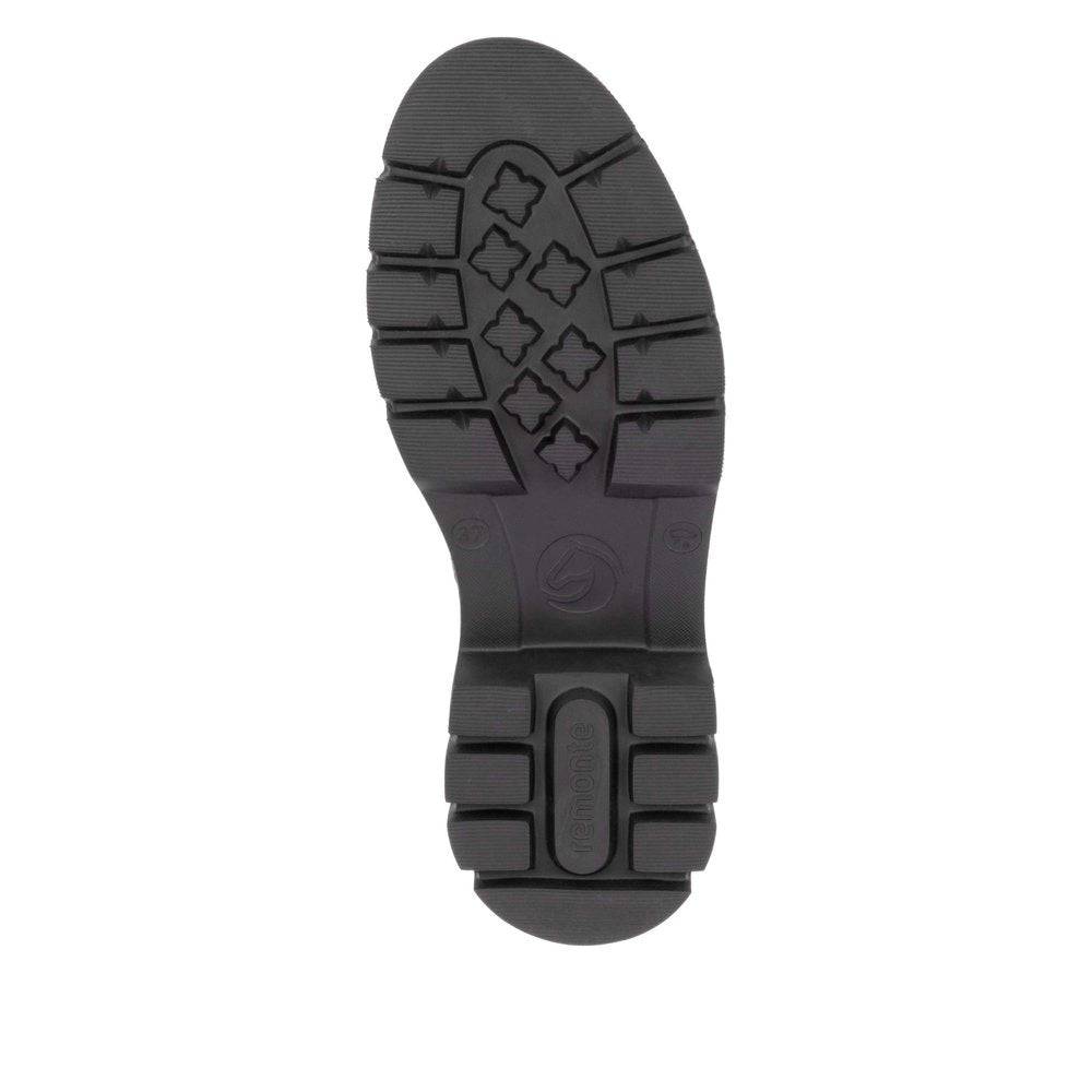 Remonte D1W72-03 Ladies Wide Black Suede Zip & Lace Ankle Boots-elevate your sole
