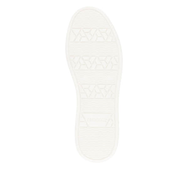 Remonte D2E00-80 women's wide white leather zip and lace shoes, flat sole, casual style.