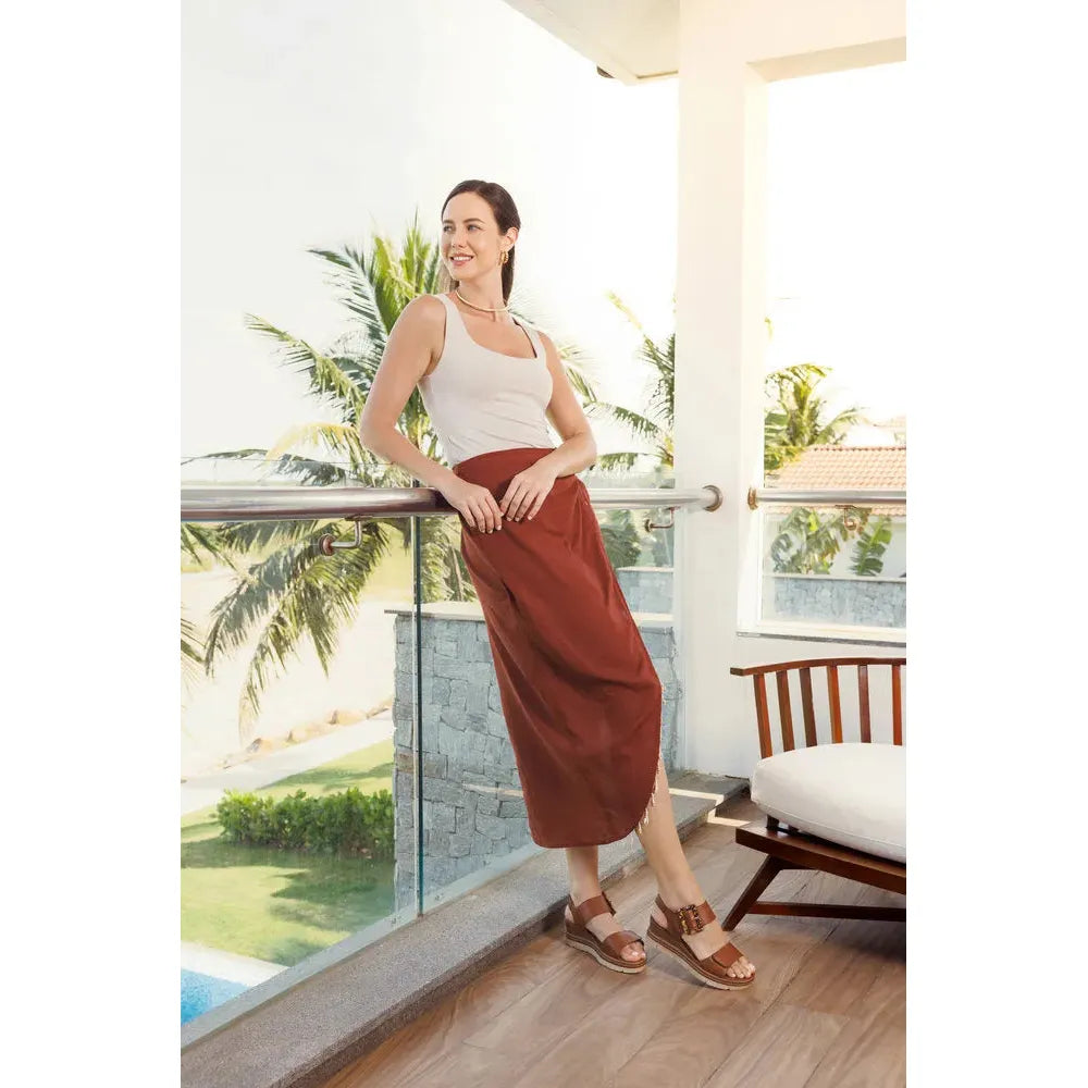 Remonte D2L53-24 women's brown leather touch-fastening sandals, open-toe, platform heel, stylish and comfortable for casual wear.