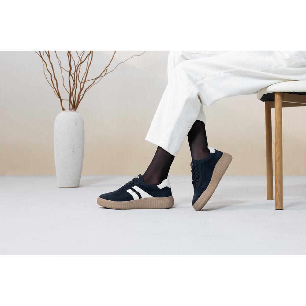 Remonte D3E00-15 women's wide navy/white suede lace up shoes, additional product view 1.