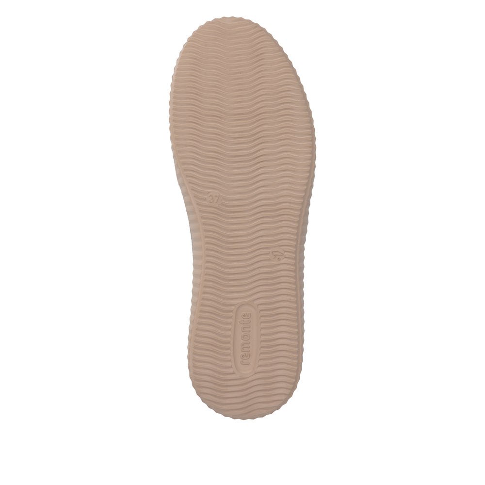 Remonte D3E00-15 women's wide navy/white suede lace up shoes, sole and tread view.