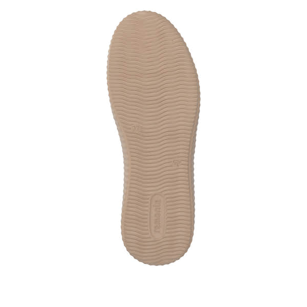 Remonte D3E00-30 women's wide red/white suede lace up shoes, sole and tread view.