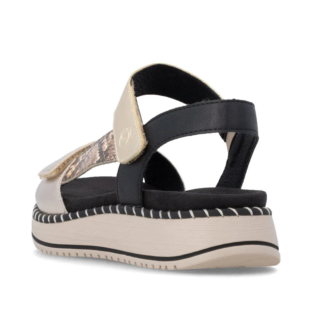 Remonte D3J50-90 women's multi-touch fastening sandals with cushioned insole and sporty outsole.