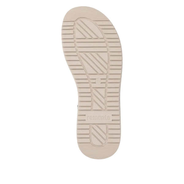 Remonte D3J50-90 women's multi-touch fastening sandals sole, beige color, comfortable slip-on design, non-slip tread.