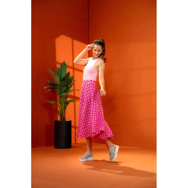 Remonte D3N51-10 Ladies Aqua Suede Touch Fastening Sandals worn by woman in colorful outfit, indoor setting.