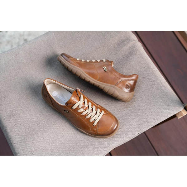 Remonte D3T00-24 women's wide brown leather water resistant zip & lace shoes, additional product view 1.