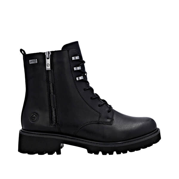 Remonte D8656-00 women's wide black leather water resistant front zip ankle boots, additional product view 11.