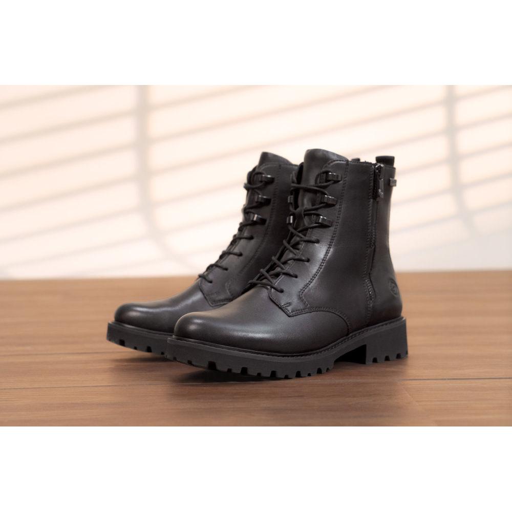 Remonte D8656-00 women's wide black leather water resistant front zip ankle boots, additional product view 15.