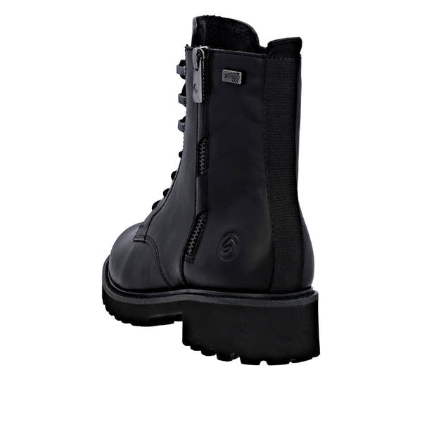 Remonte D8656-00 women's wide black leather water resistant front zip ankle boots, additional product view 3.