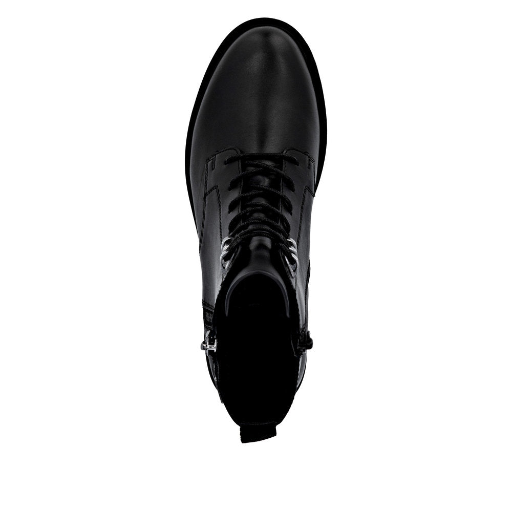 Remonte D8656-00 women's wide black leather water resistant front zip ankle boots, additional product view 4.