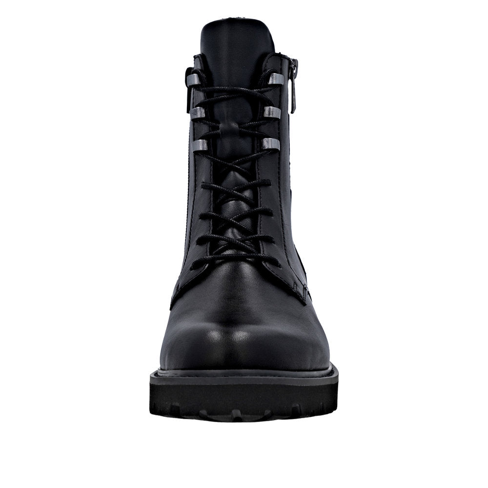 Remonte D8656-00 women's wide black leather water resistant front zip ankle boots, additional product view 6.