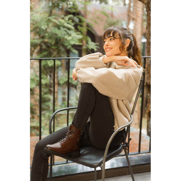 Remonte D8656-25 women's wide brown leather water resistant zip & lace ankle boots, additional product view 2.