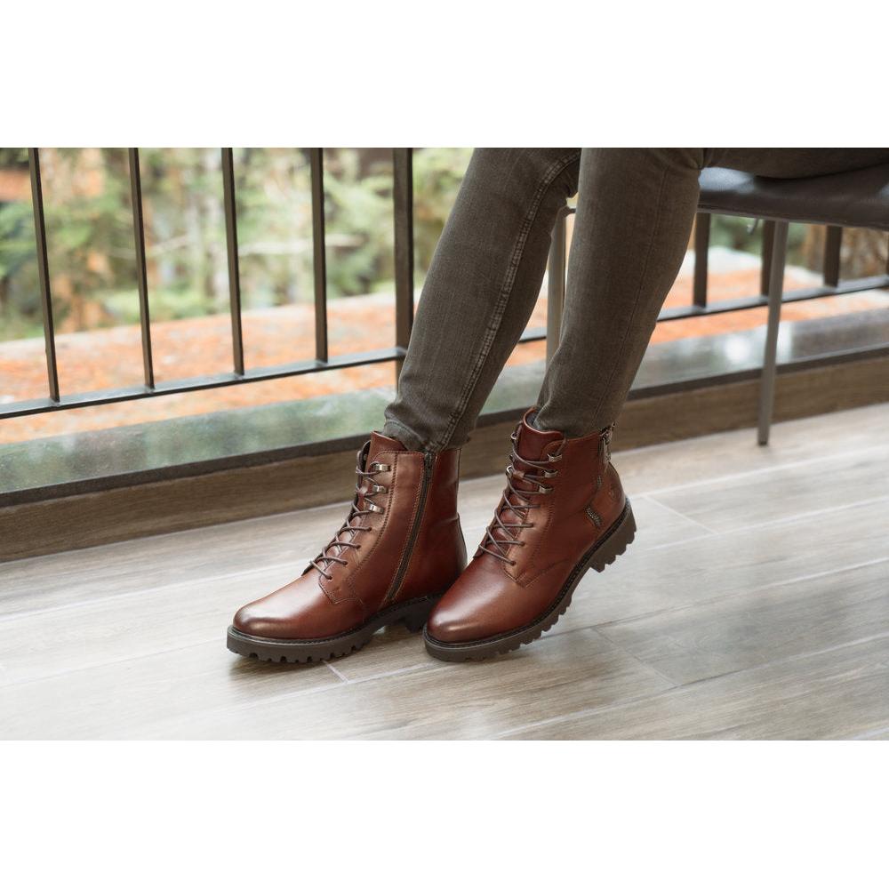 Remonte D8656-25 women's wide brown leather water resistant zip & lace ankle boots, additional product view 3.