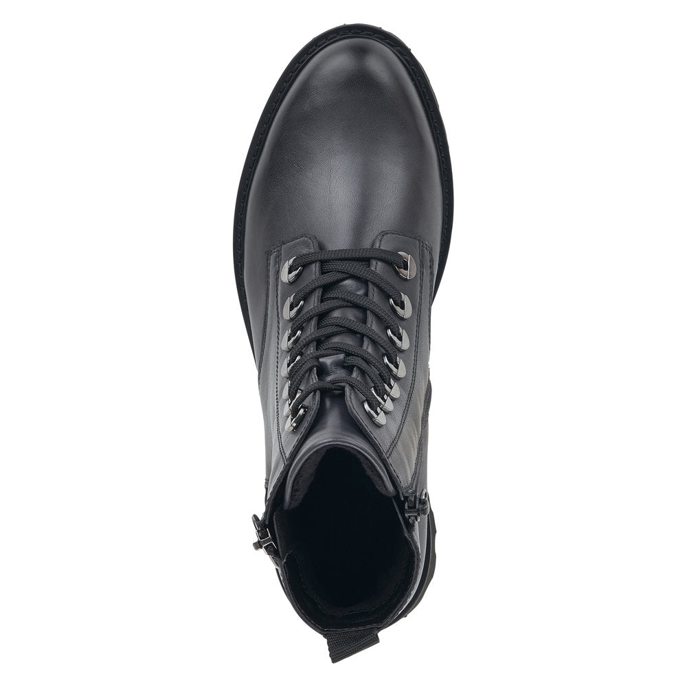 Remonte D8671-14 Ladies Navy Blue Leather Zip & Lace Ankle Boots-elevate your sole