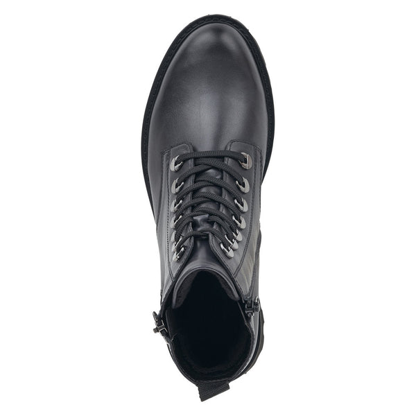 Remonte D8671-14 Ladies Navy Blue Leather Zip & Lace Ankle Boots-elevate your sole