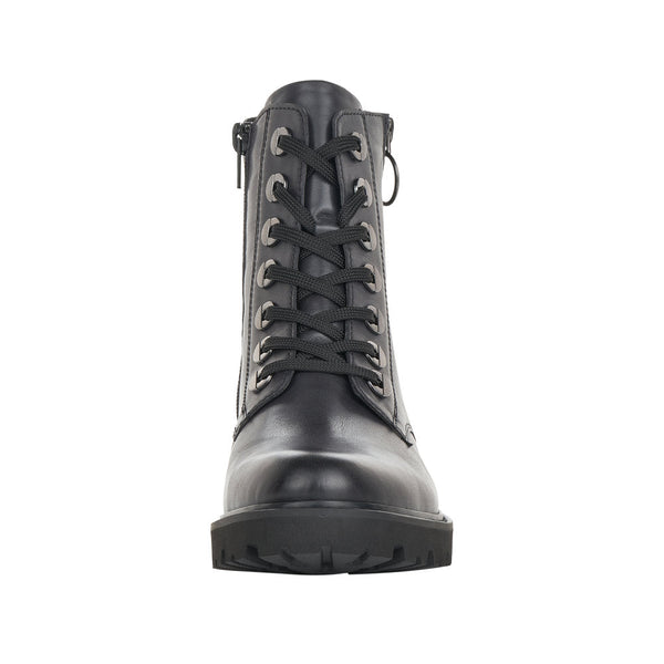 Remonte D8671-14 Ladies Navy Blue Leather Zip & Lace Ankle Boots-elevate your sole