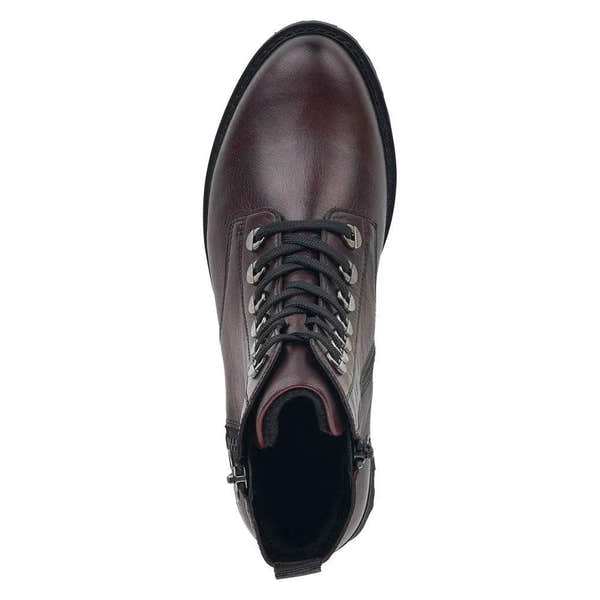Remonte D8671-35 Ladies Burgundy Leather Zip & Lace Ankle Boots-elevate your sole