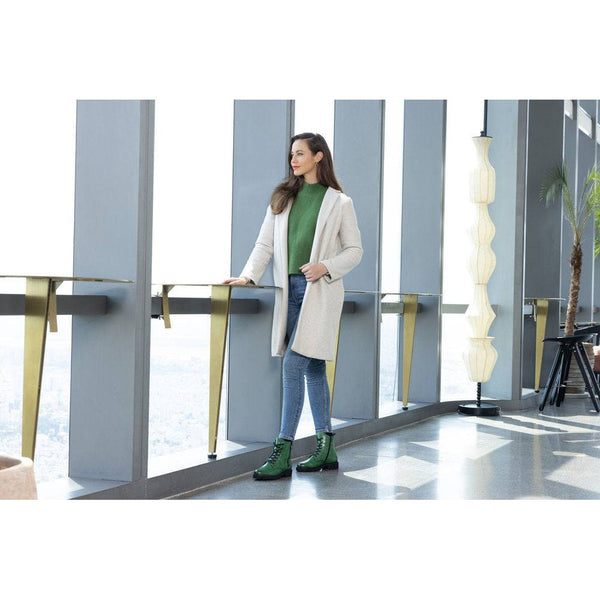 Remonte D8671-53 Ladies Green Leather Zip & Lace Ankle Boots-elevate your sole