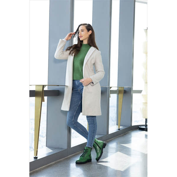 Remonte D8671-53 Ladies Green Leather Zip & Lace Ankle Boots-elevate your sole