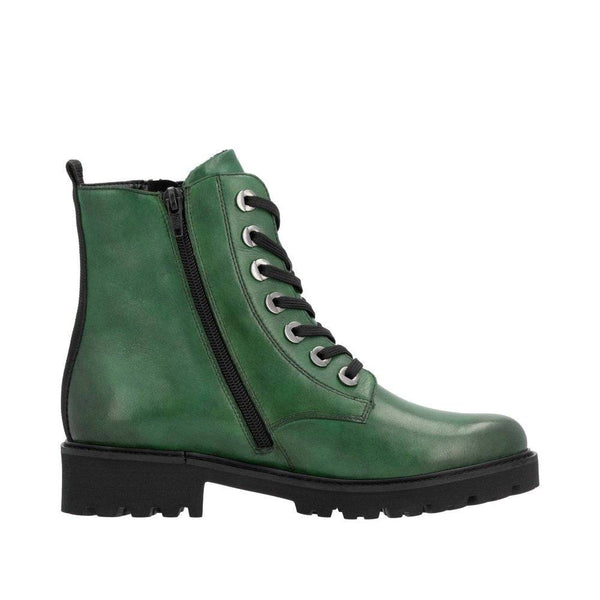Remonte D8671-53 Ladies Green Leather Zip & Lace Ankle Boots-elevate your sole